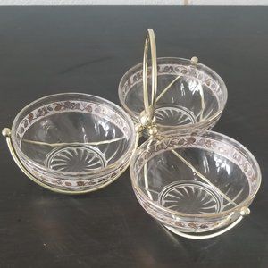 VINTAGE GLASS BY LIBBEY Three Piece Serving Set